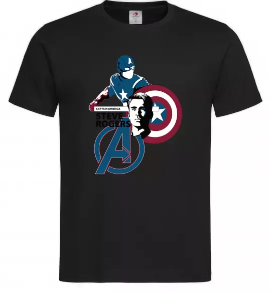 Мужская футболка Steve Rogers Черный фото