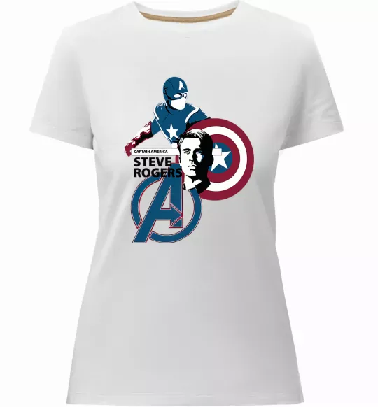 Жіноча преміум футболка Steve Rogers Білий фото
