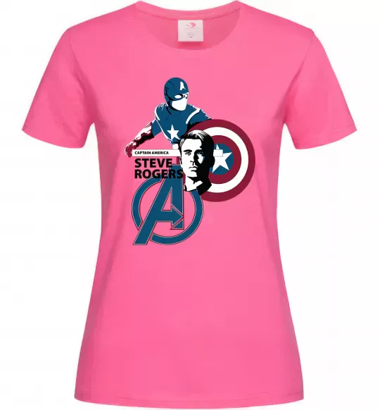 Жіноча футболка Steve Rogers Яскраво-рожевий фото