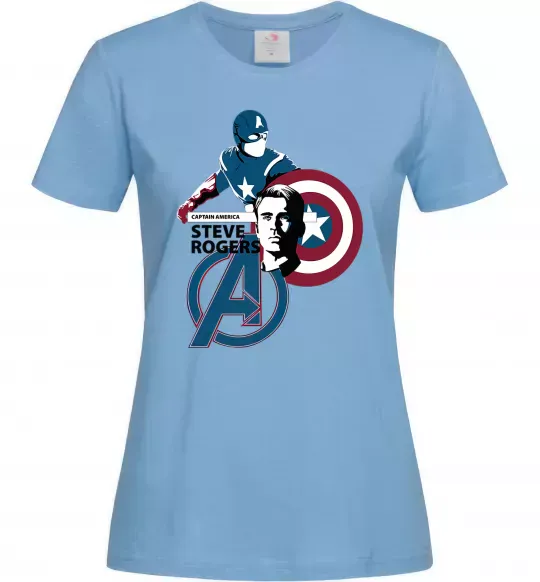 Жіноча футболка Steve Rogers Блакитний фото