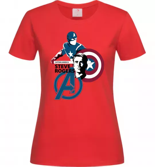 Жіноча футболка Steve Rogers Червоний фото