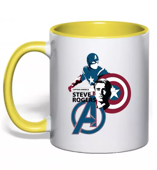 Чашка с цветной ручкой Steve Rogers Солнечно желтый фото