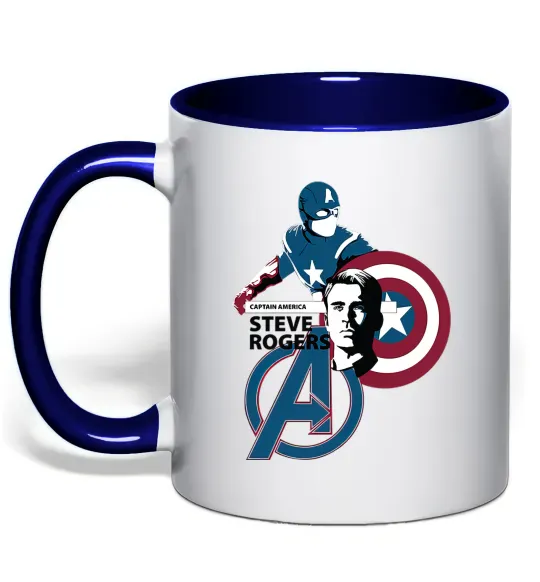 Чашка с цветной ручкой Steve Rogers Глубокий темно-синий фото