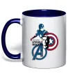 Чашка с цветной ручкой Steve Rogers Глубокий темно-синий фото