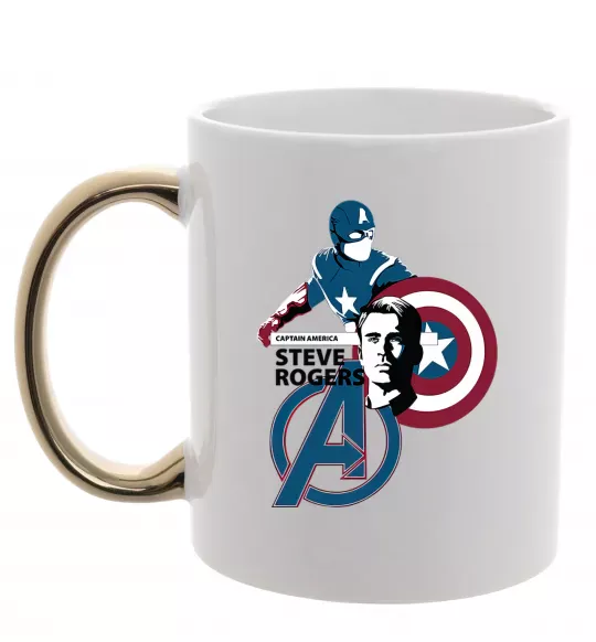 Чашка с цветной ручкой Steve Rogers Золото фото