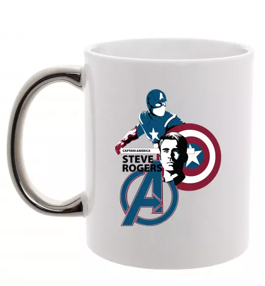 Чашка с цветной ручкой Steve Rogers Серебро фото