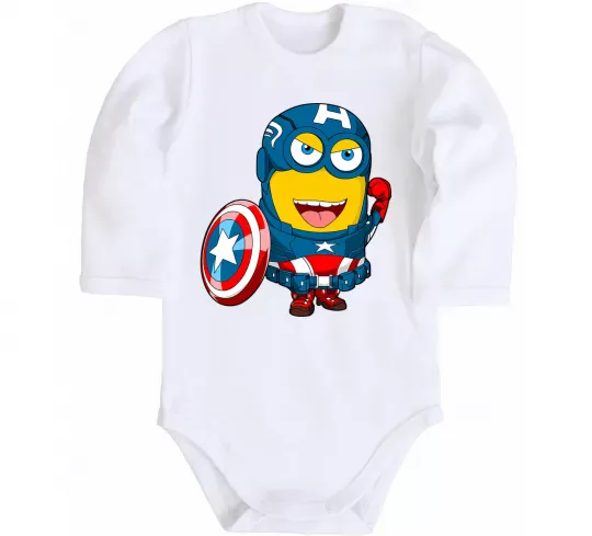 Детский боди Міньйон Капітан Белый фото