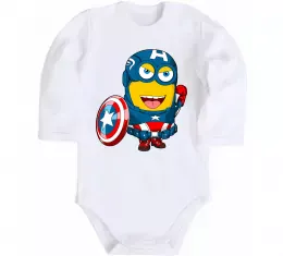 Дитячий бодік Міньйон Капітан Білий фото