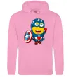 Мужская толстовка (худи) Міньйон Капітан Розовый фото
