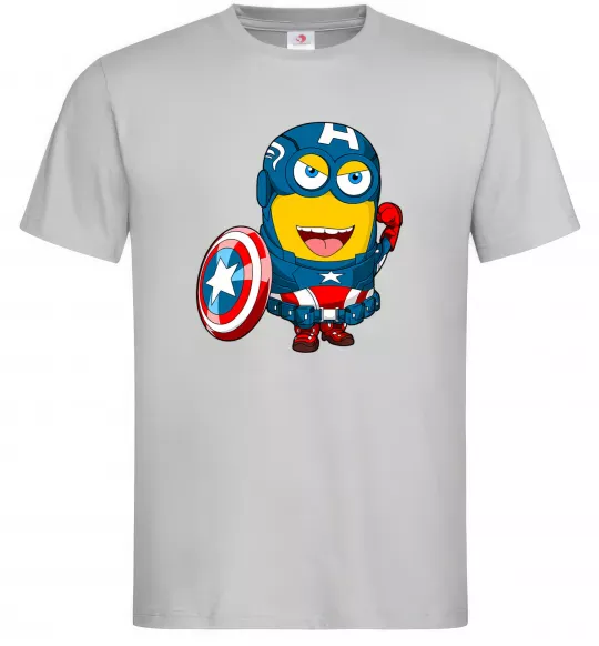 Мужская футболка Міньйон Капітан Серый фото