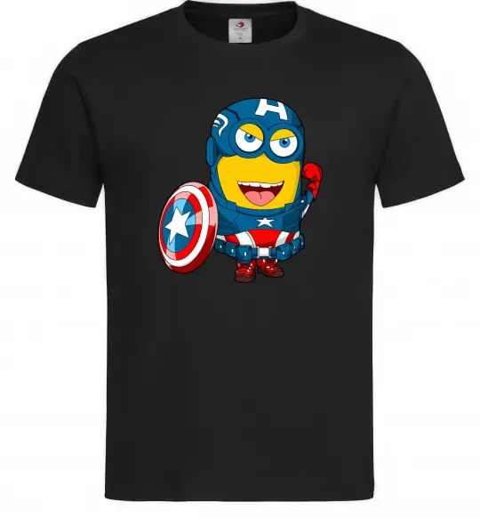Мужская футболка Міньйон Капітан Черный фото