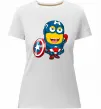 Жіноча преміум футболка Міньйон Капітан Білий фото