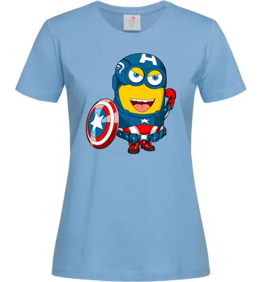 Женская футболка Міньйон Капітан Голубой фото