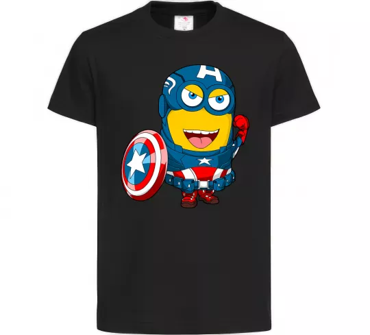 Детская футболка Міньйон Капітан Черный фото