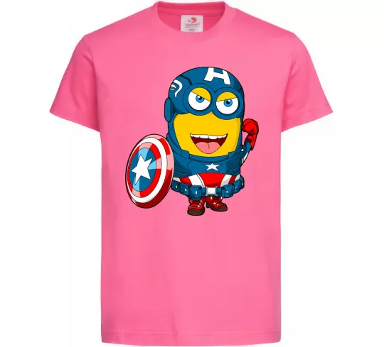 Детская футболка Міньйон Капітан Ярко-розовый фото