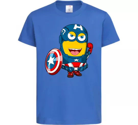 Детская футболка Міньйон Капітан Ярко-синий фото