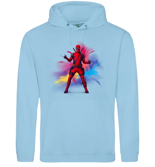 Женская толстовка (худи) Дедпул вибух Голубой фото