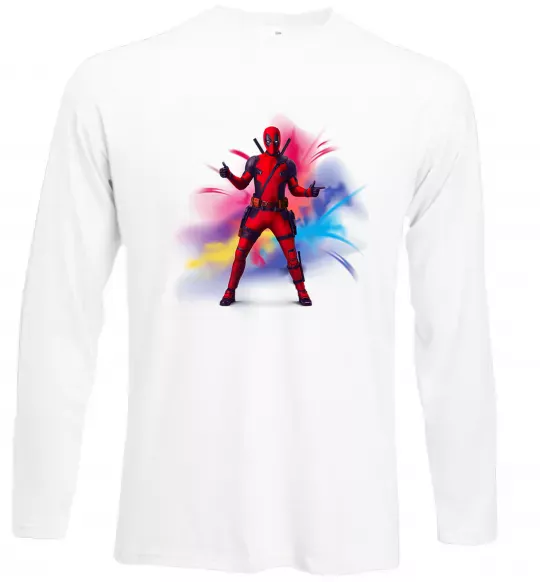 Лонгслив Дедпул вибух Белый фото