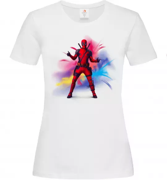 Жіноча футболка Дедпул вибух Білий фото