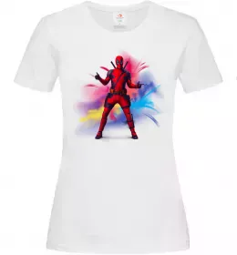 Женская футболка Дедпул вибух Белый фото