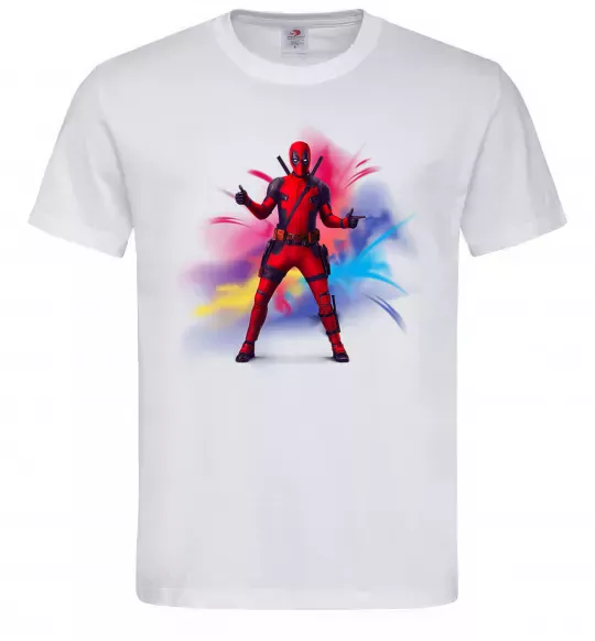 Мужская футболка Дедпул вибух Белый фото