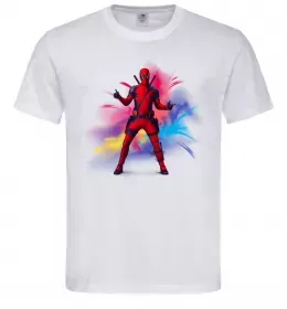 Мужская футболка Дедпул вибух Белый фото