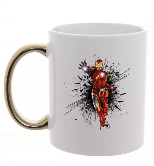 Чашка с цветной ручкой Вибух Залізна людина Золото фото