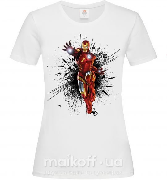 Жіноча футболка Взрыв Железный человек Білий фото