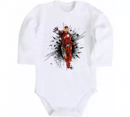 Детский боди Iron man costume Белый фото