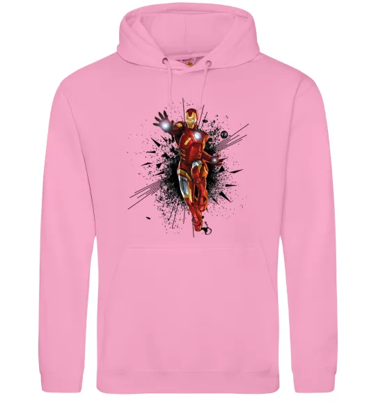 Чоловіча толстовка (худі) Вибух Залізна людина Рожевий фото