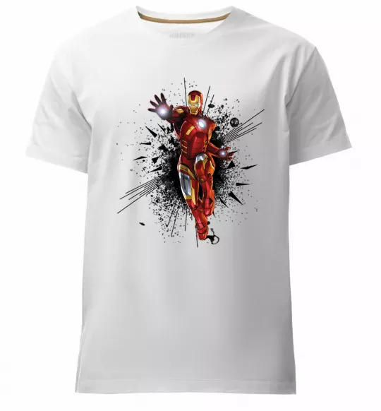 Мужская премиум футболка Вибух Залізна людина Белый фото