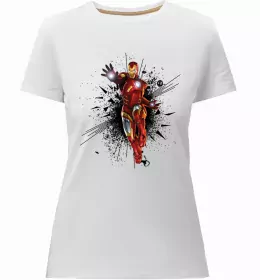 Женская премиум футболка Iron man costume Черный фото