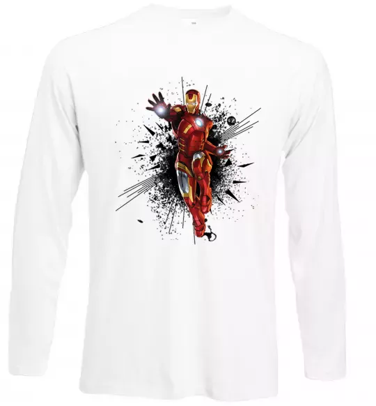 Лонгслів Вибух Залізна людина Білий фото