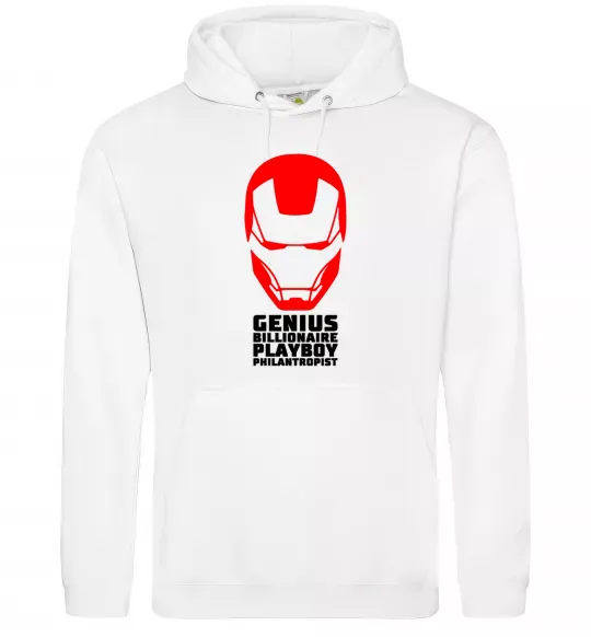 Чоловіча толстовка (худі) Genius billionaire playboy philantropist Білий фото