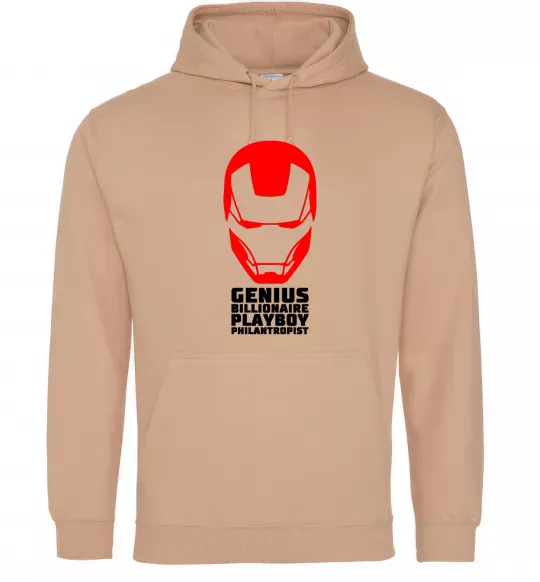 Чоловіча толстовка (худі) Genius billionaire playboy philantropist Пісочний фото