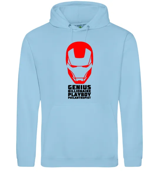 Чоловіча толстовка (худі) Genius billionaire playboy philantropist Блакитний фото
