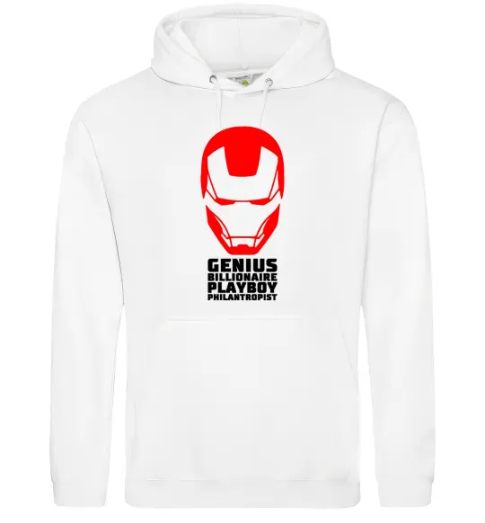Женская толстовка (худи) Genius billionaire playboy philantropist Белый фото