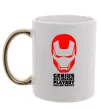 Чашка з кольоровою ручкою Genius billionaire playboy philantropist Золото фото
