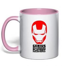 Чашка з кольоровою ручкою Genius billionaire playboy philantropist
