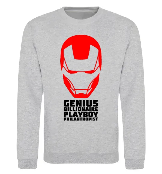 Свитшот Genius billionaire playboy philantropist Серый меланж фото