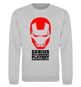 Свитшот Genius billionaire playboy philantropist Серый меланж фото