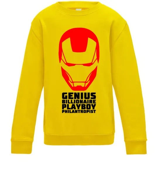 Детский Свитшот Genius billionaire playboy philantropist Солнечно желтый фото