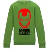 Детский Свитшот Genius billionaire playboy philantropist Лаймовый фото