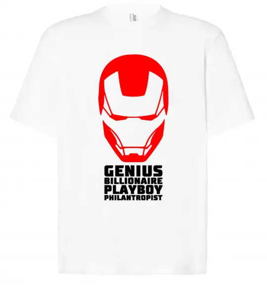Футболка Оверсайз Genius billionaire playboy philantropist Белый фото
