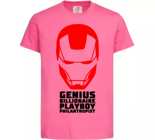 Дитяча футболка Genius billionaire playboy philantropist Яскраво-рожевий фото