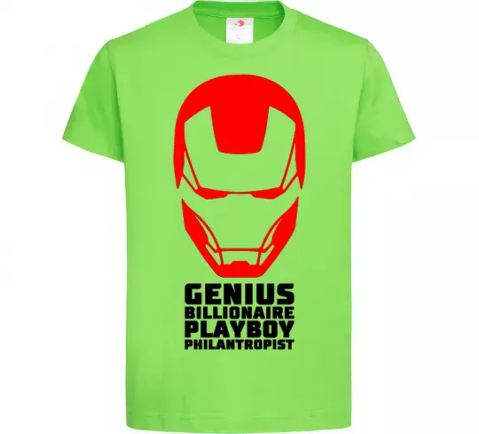 Дитяча футболка Genius billionaire playboy philantropist Лаймовий фото