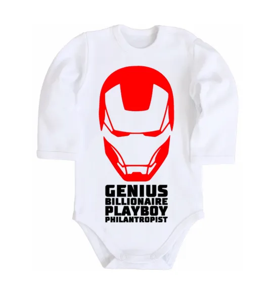 Детский боди Genius billionaire playboy philantropist Белый фото