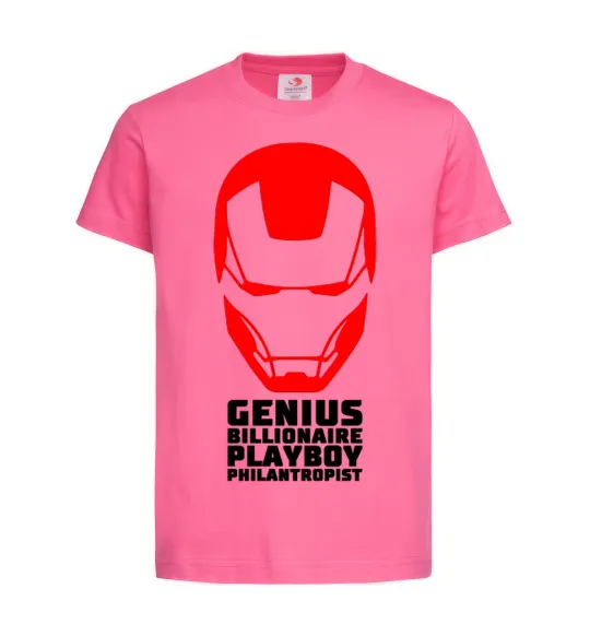 Дитяча футболка Genius billionaire playboy philantropist Яскраво-рожевий фото