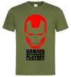 Мужская футболка Genius billionaire playboy philantropist Оливковый фото