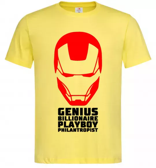 Мужская футболка Genius billionaire playboy philantropist Лимонный фото